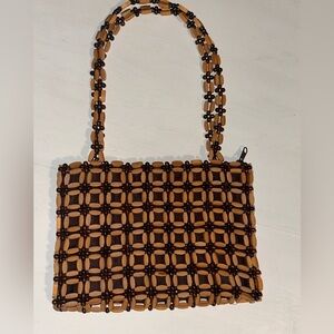 Retro Brown Beaded Women's Bag